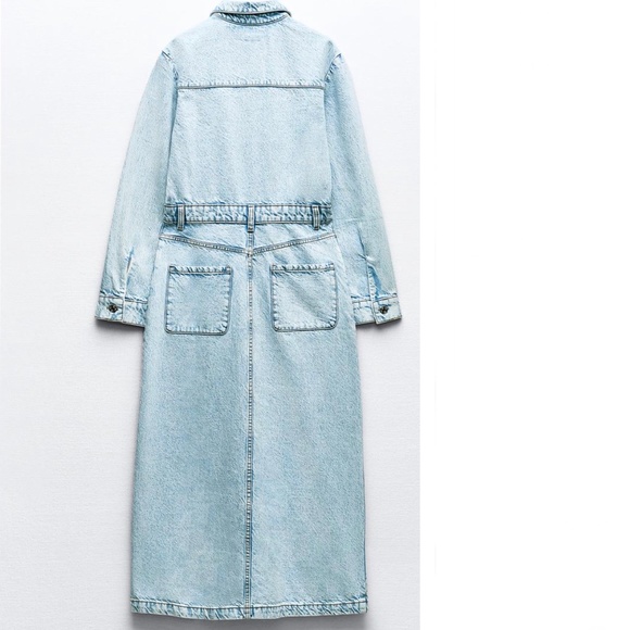 Zara Z1975 DENIM MIDI DRESS 0108/044 - Picture 5 of 10